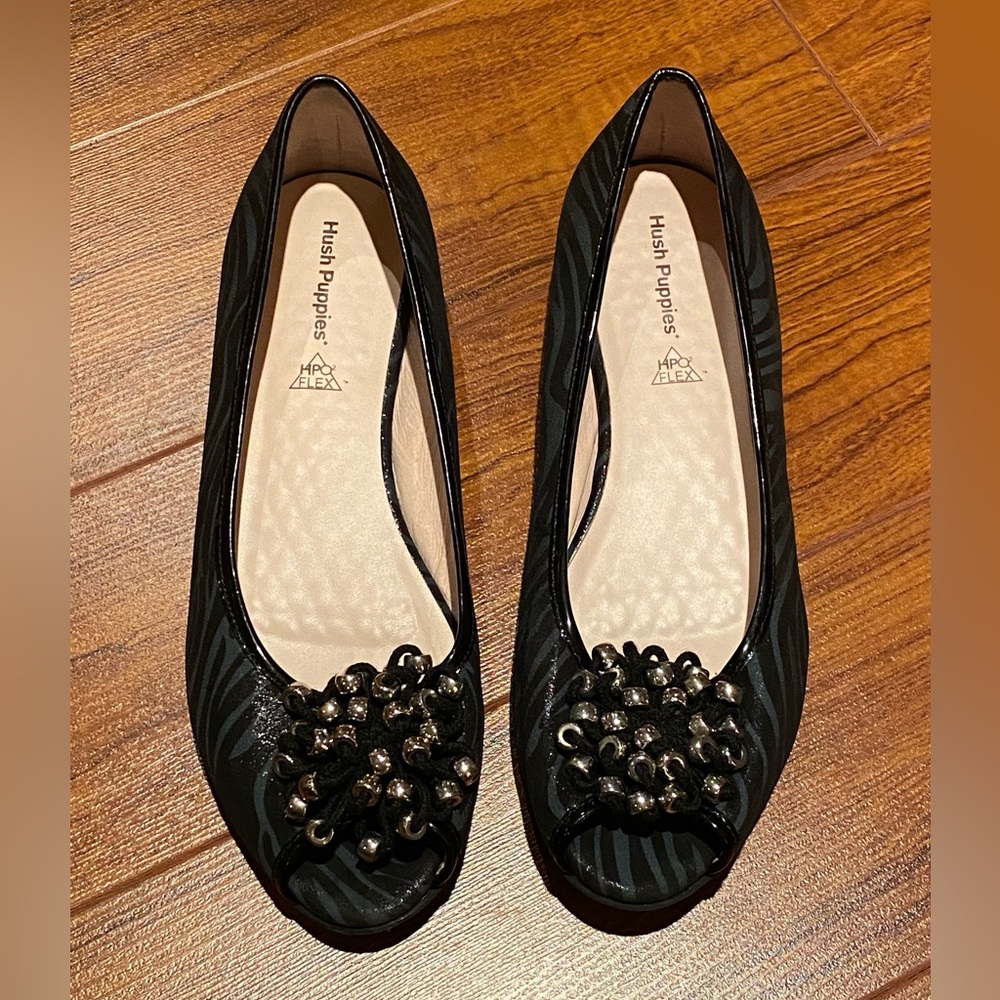 Hush puppies peep toe flats
